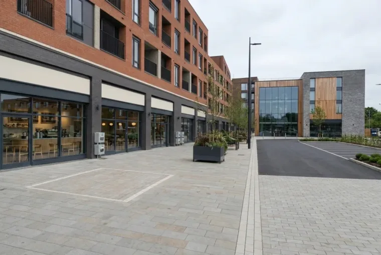 Completed retail or hospitality venue with live utilities