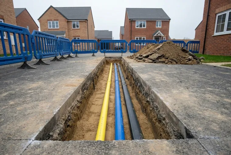 Utility installation on a small development